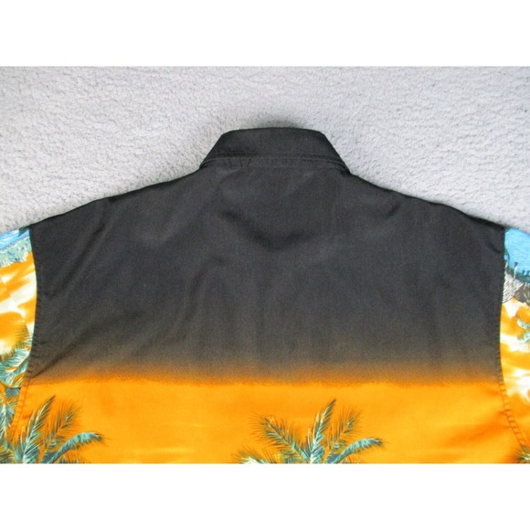 Hawaiian Shirt Mens Medium Button Down‎ Maui Maui Polyester Tropical Palms - Picture 9 of 14